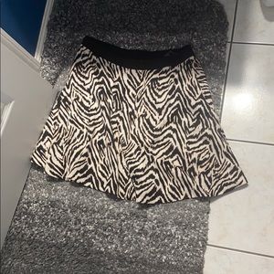 Pink/black and white cheetah print skirt.